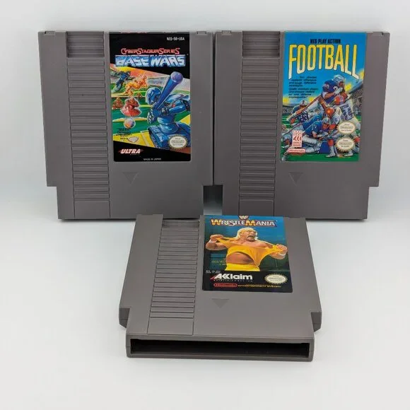 NES Sports & Action Bundle – Base Wars, Play Action Football, WWF WrestleMania - Picture 2 of 7